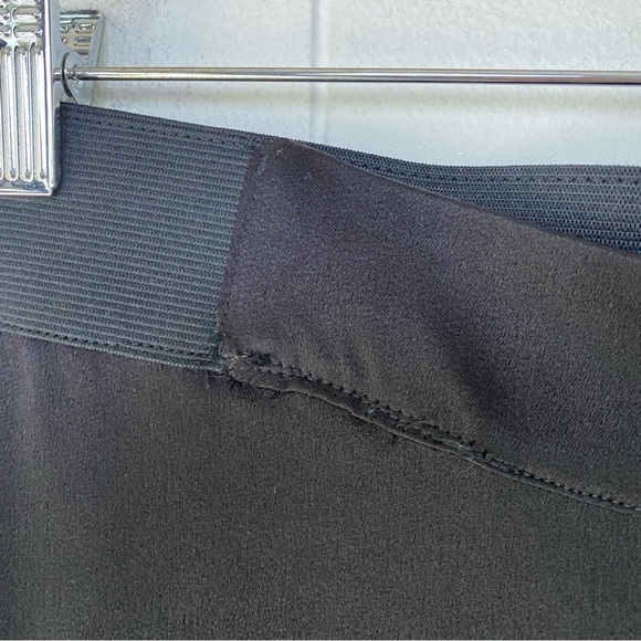 Alice + Olivia Black Wide Leg Dress Pants Size 8 Satin Stretch Waist Altered * - Picture 5 of 15